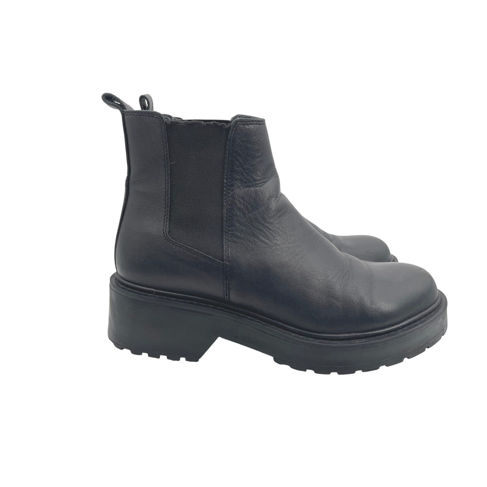 Steve Madden Tyclone Boot Women 8 Black Leather Chelsea Lug Platform‎ Grunge Y2K